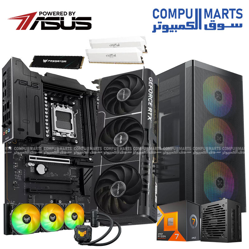 NINJA FLEX MAX ( POWERED BY ASUS ) – Ryzen 7 7800X3D Gaming PC | B850 / X870 | RTX 5060 Ti / 5070 Ti | DDR5 Build