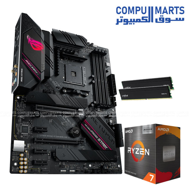 NOVA CMR 2 AMD Ryzen 7 5800X3D gaming platform bundle with ASUS ROG Strix B550-F Gaming WiFi II and Crucial Pro 64GB DDR4 3200MHz