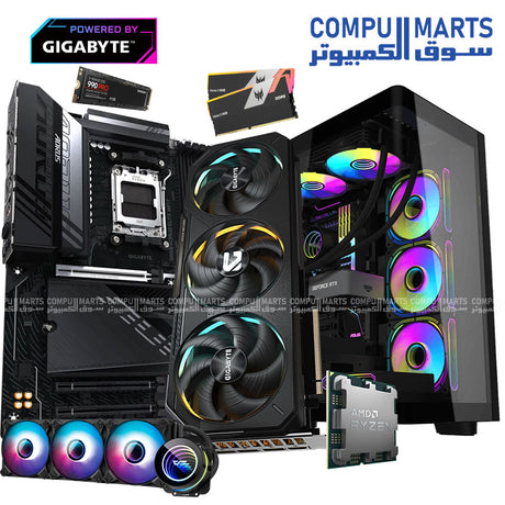 Custom gaming PC bundle with AMD Ryzen 7 7800X3D, RTX 5070 12GB, 32GB DDR5 and Samsung 990 PRO SSD available at Compumarts