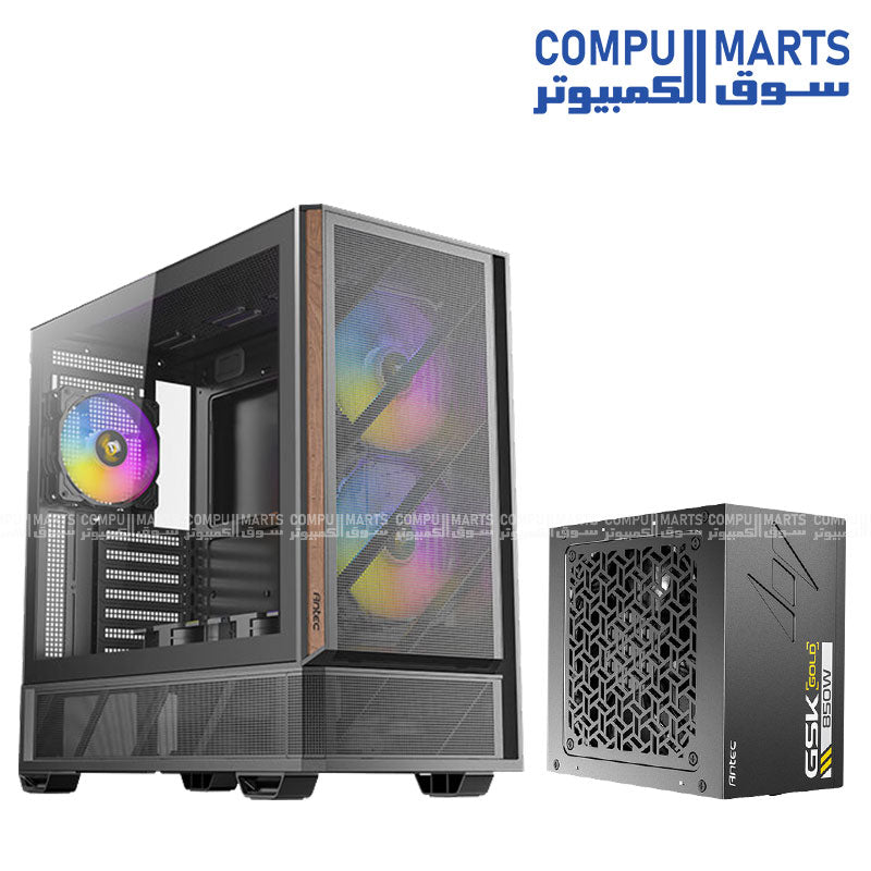 NOVA CP 1 Antec P30 ARGB Mid Tower ATX Case with GSK850 850W Power Supply Bundle