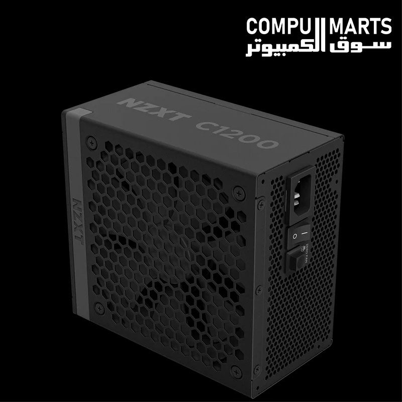 NZXT C Series 1200W 80 Plus Gold fully modular PC power supply with PCIe 5.0 16-pin 12VHPWR 600W GPU connector