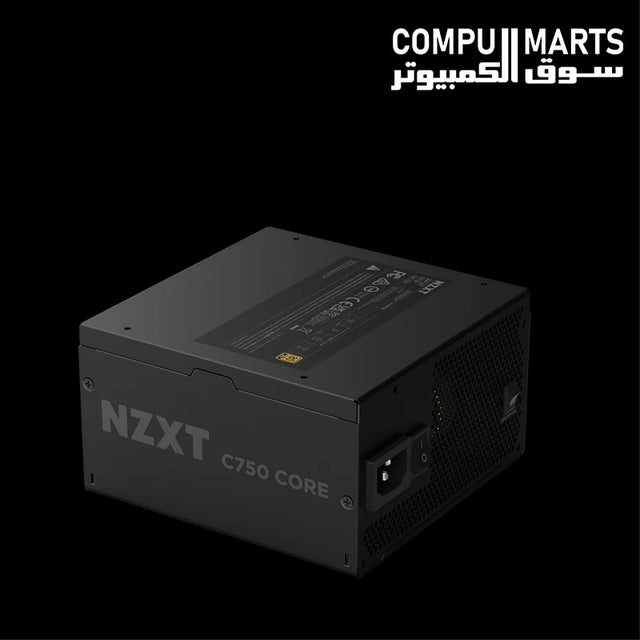 NZXT C750 Gold Core 750W fully modular ATX 3.1 power supply in black.