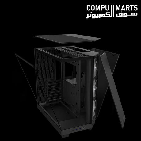 NZXT H6 Flow RGB PC case measuring 435 x 287 x 415 mm with a listed weight of 9.4 kg