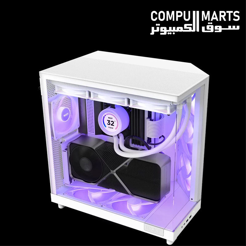 NZXT H6 Flow RGB computer case supporting CPU air coolers up to 163mm tall