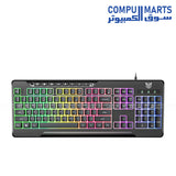 ONIKUMA G32 wired gaming keyboard 104 keys USB membrane RGB backlit matte black full size keyboard