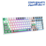 ONIKUMA G38 Three Color Wired Mechanical Keyboard 98 Keys RGB Backlit Black