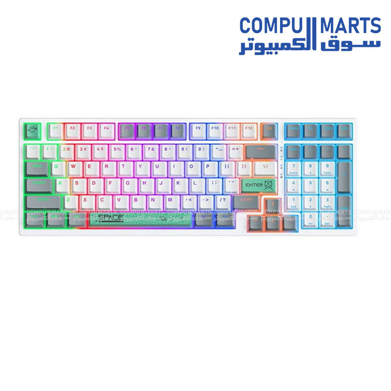 ONIKUMA G38 Three Color Wired Mechanical Keyboard 98 Keys RGB Backlit Black