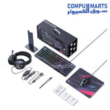 ONIKUMA TZ5008 5 in 1 Gaming Kit G32 Keyboard CW917 Mouse X31 Headset ST1 Bracket MP002 Mouse Pad RGB Backlit 104 Keys USB Wired 4800 DPI Black
