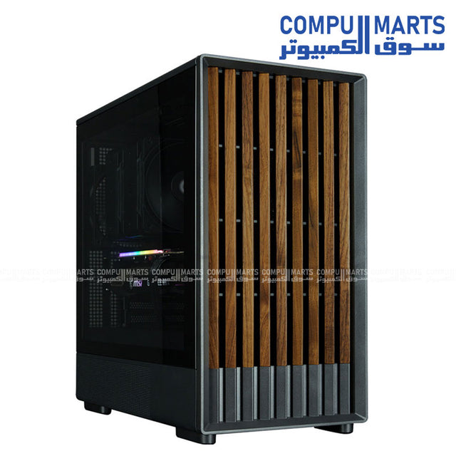 ZALMAN P10 NAMU Black mATX Case Tempered Glass USB-C Front View