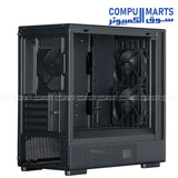 ZALMAN P10 NAMU Black mATX Case Tempered Glass USB-C Front View