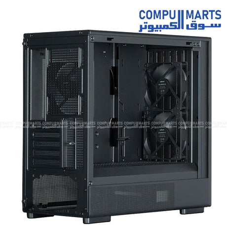 ZALMAN P10 NAMU Black mATX Case Tempered Glass USB-C Front View