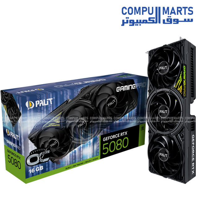 PALIT RTX 5080 GAMING PRO OC 16GB GDDR7 GRAPHICS CARD