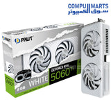 PALIT GeForce RTX 5060 Ti White OC 8GB GDDR7 graphics card with 4608 CUDA Cores and PCI-E