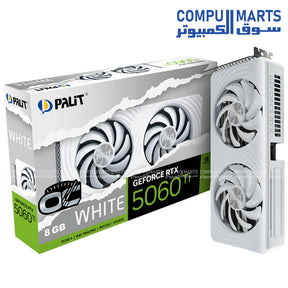 PALIT GeForce RTX 5060 Ti White OC 8GB GDDR7 graphics card with 4608 CUDA Cores and PCI-E