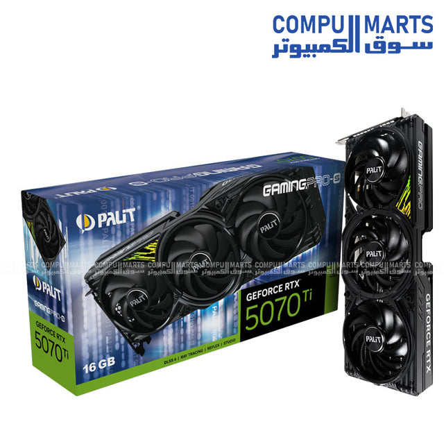 Palit GeForce RTX 5070 Ti GamingPro-S 16GB GDDR7 Graphics Card Front View