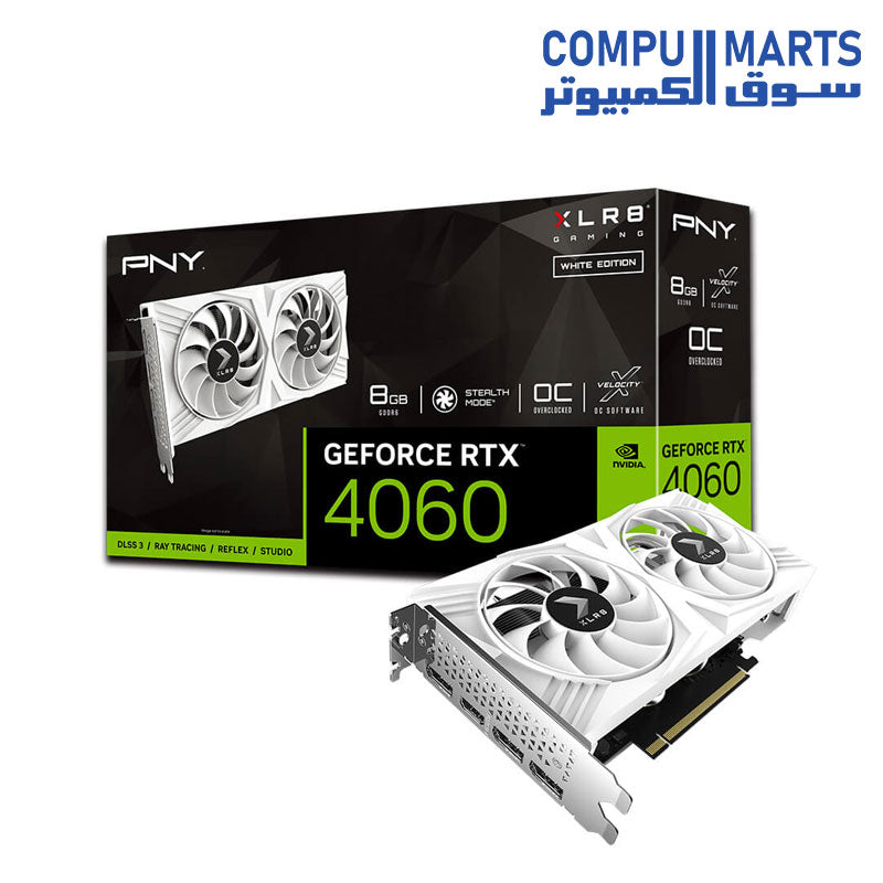 PNY GeForce RTX 4060 8GB OC XLR8 VERTO DF White Edition