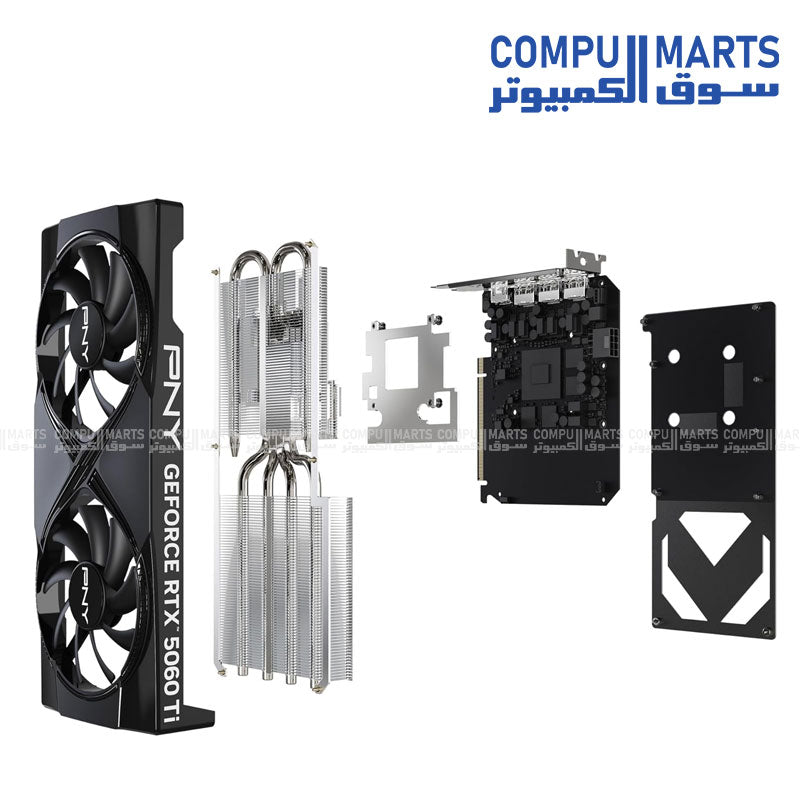 بطاقة رسومات PNY GeForce RTX 5060 Ti بسعة 16 جيجابايت، معززة بمعالج رسومات ثنائي المروحة، DLSS 4

