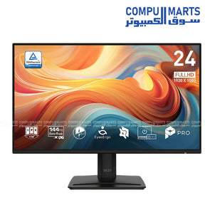 MSI PRO MP242 E14A 144Hz IPS Monitor with 23.8 inch Full HD display, 1ms MPRT response time, Adaptive-Sync technology and HDR Ready support