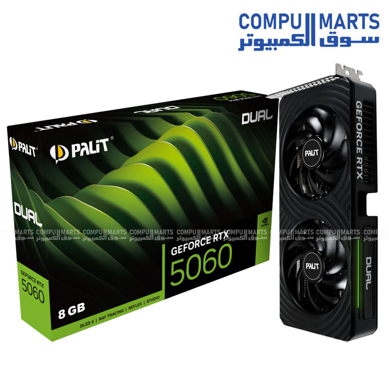 Palit GeForce RTX 5060 Dual 8GB GDDR7 Graphics Card – Dual-Fan Cooling – PCIe 5.0 – RGB Lighting – Blackwell Architecture