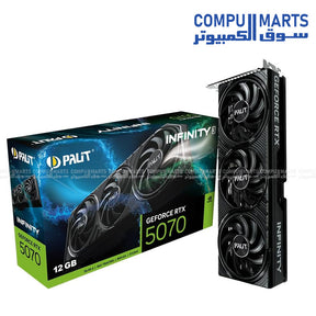 Palit RTX 5070 Infinity 3 graphics card with triple fan design
