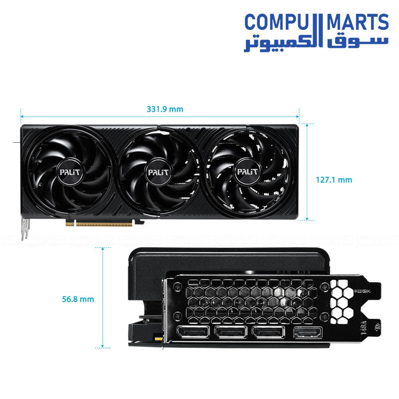 Palit RTX 5080 Infinity 3 OC 16GB GDDR7 PCI-E 5.0 graphics card with DP2.1b x 3 and HDMI 2.1b