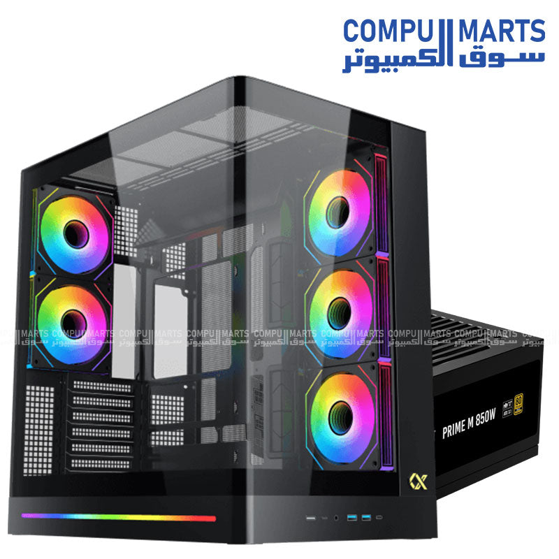 Complete Xigmatek Pano II Air and PRIME M 850W 80+ Gold PSU package designed for PC builders looking for a case and power supply solution in Egypt
