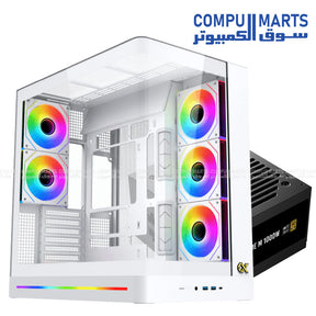 Xigmatek gaming hardware bundle including Pano II Air chassis paired with PRIME M 1000W 80 Plus Gold certified power supply unit