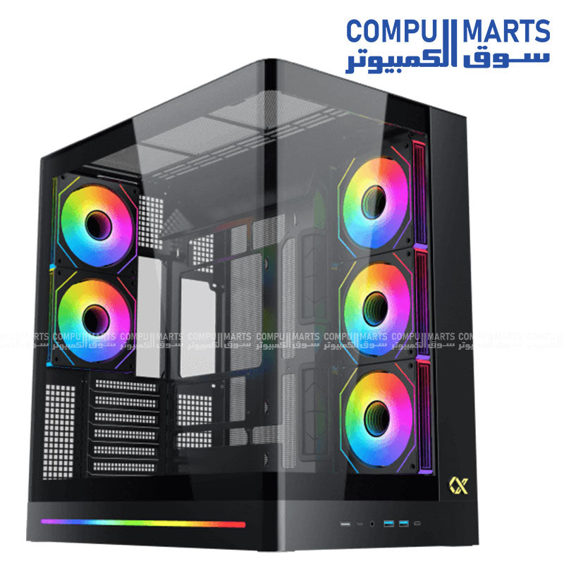 Xigmatek Pano II Air – Mid Tower High Airflow PC Case – E-ATX – Vertical GPU – Egypt