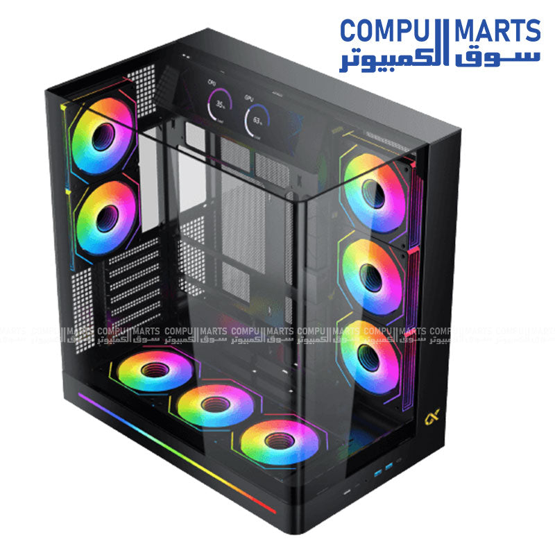 Xigmatek Pano II LCD – Mid Tower Gaming Case – E-ATX – Vertical GPU – Egypt