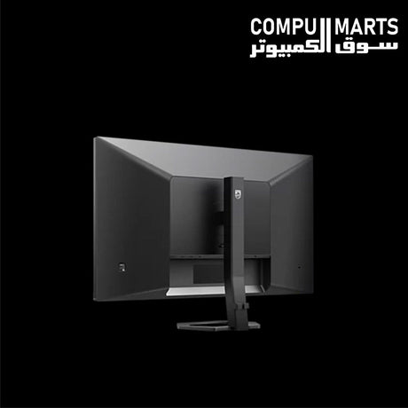 Philips 27E1N5800E 4K monitor showing two HDMI 2.0 ports, one DisplayPort 1.2, and an audio-out connection for versatile device connectivity.