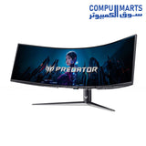 Acer Predator Z57A White curved gaming monitor side profile showing stand and build details
