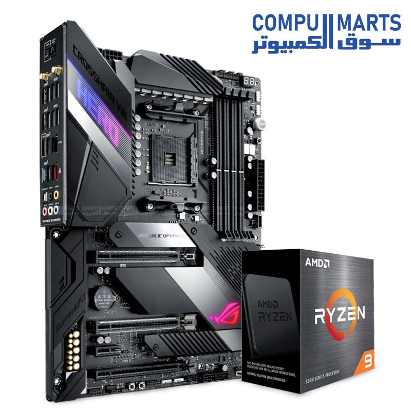 AMD Ryzen 9 5900X 3.7 GHz AM4 Processor  ASUS ROG Crosshair