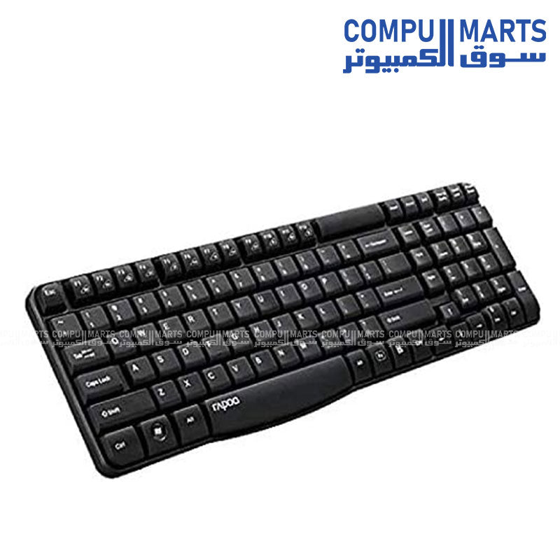 RAPOO E1050 wireless keyboard with 78 buttons in Black