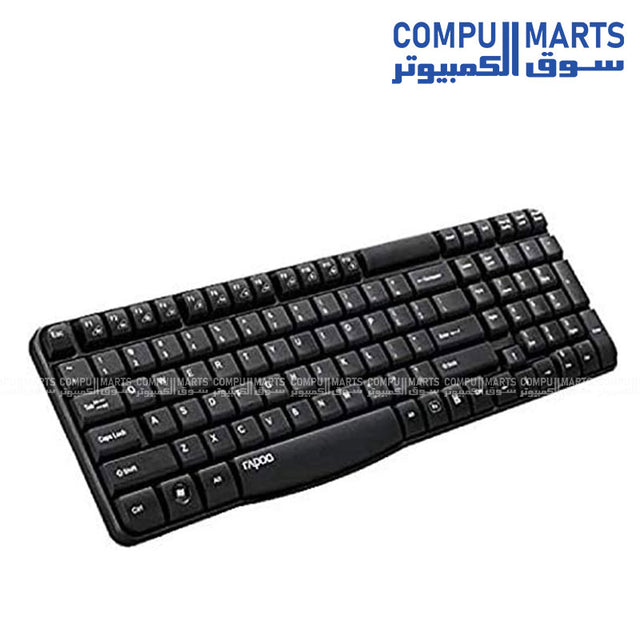 RAPOO E1050 wireless keyboard with 78 buttons in Black