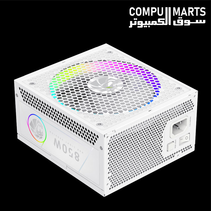 GameMax RGB PRO 850G with fully modular embossed flat cables