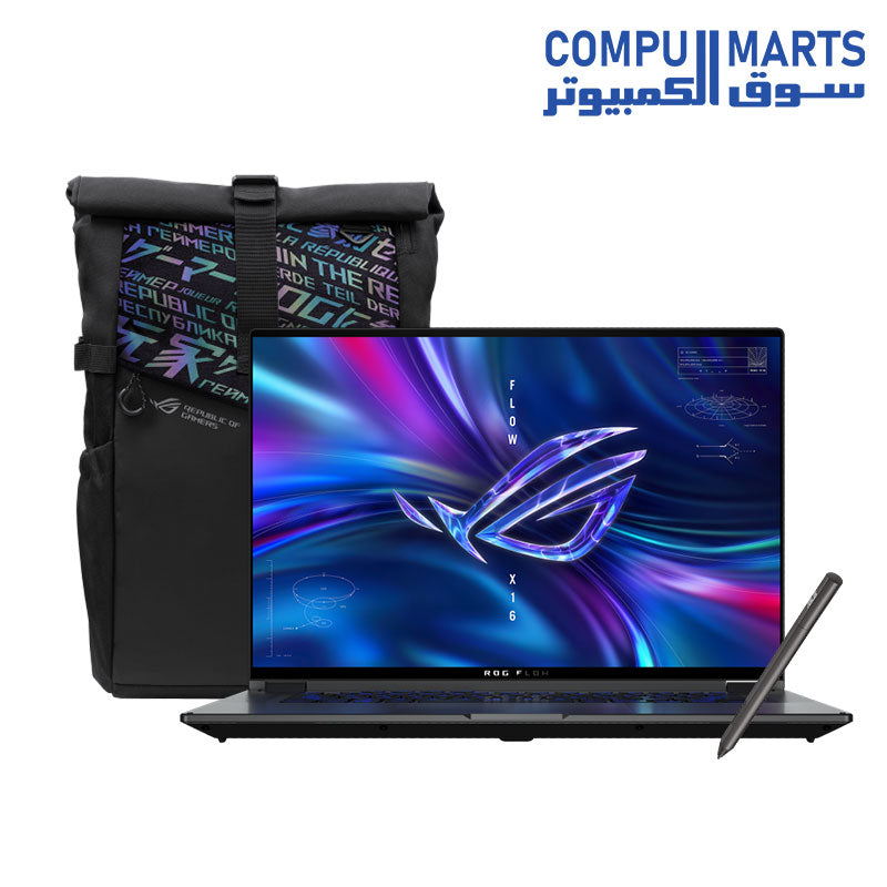 ROG-Flow-X16-GV601RM-BLK17W-LAPTOP-ASUS-AMD-Ryzen-7-6800HS-1TB-PCIe-4.0-NVMe-M.2-RAM-16GB-DDR5-NVIDIA-GeForce-RTX-3060-6GB-16-inch-165Hz-Touch-Screen+ROG-backpack-Stylus-ASUS-Pen
