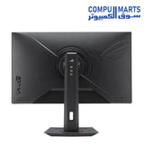 Rear view of the ASUS ROG Strix XG27UCG Gen2 monitor highlighting Aura Sync lighting design and I/O connectivity ports[cite: 1]