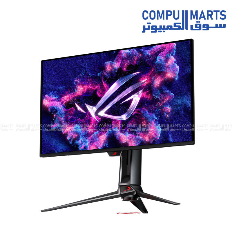 High-performance ASUS ROG Swift OLED PG32UCDMZ monitor with custom heatsink, graphene film cooling design, and ASUS OLED Care Pro features