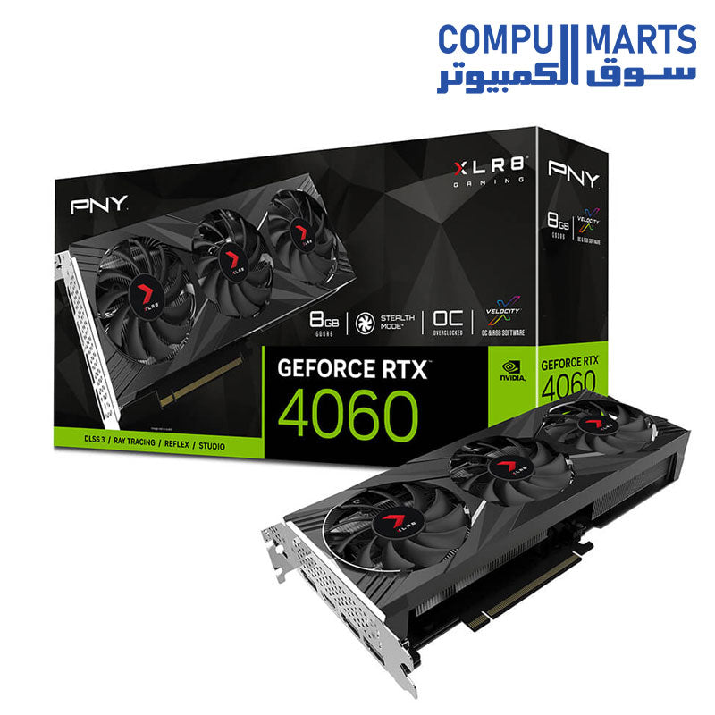 PNY GeForce RTX 4060 8GB OC XLR8 Gaming VERTO EPIC-X RGB Triple
