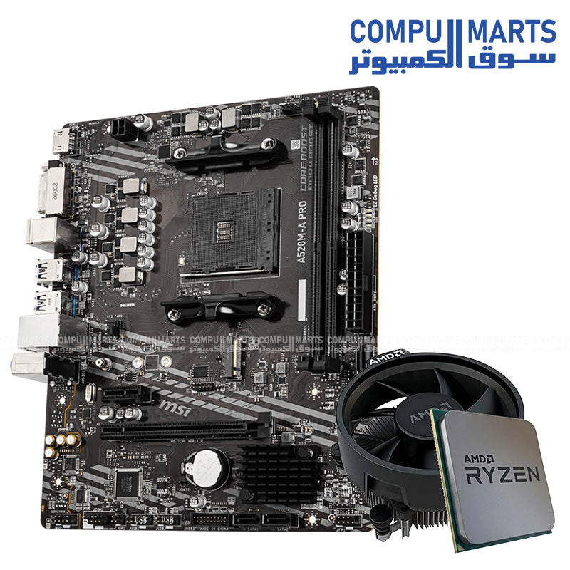 RYZEN 5 3400G MPK & MB MSI A520M-A PRO (APU NO GFX NEEDS
