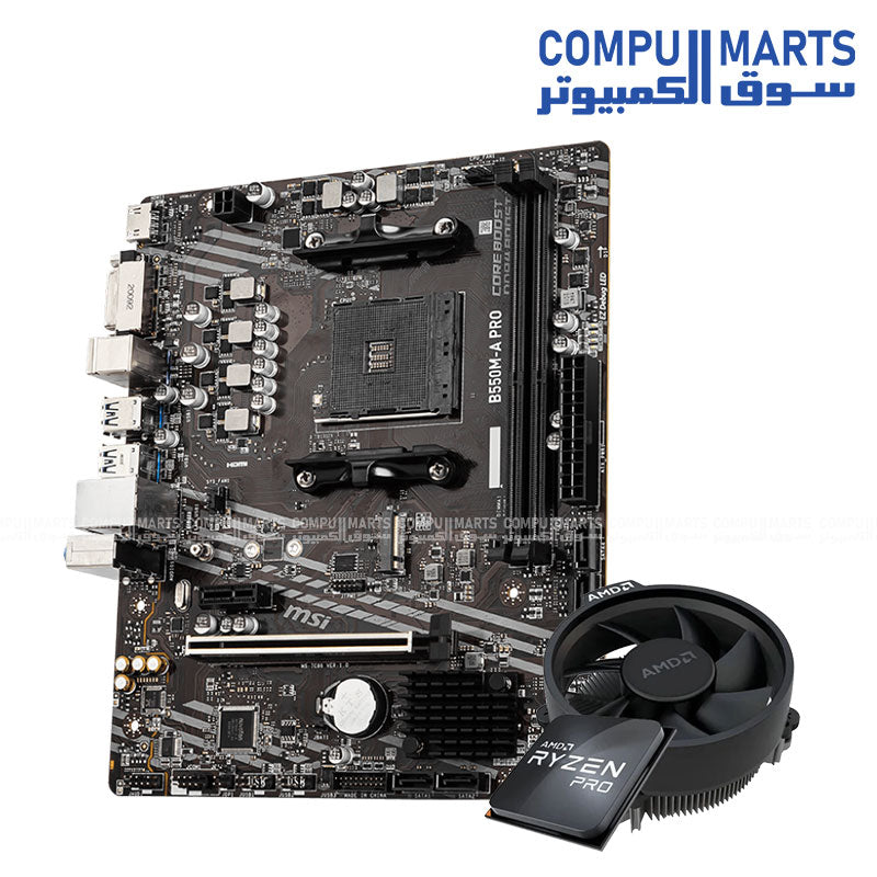 RYZEN 5 PRO 5650G MPK + MOTHERBOARD MSI B550M-A PRO