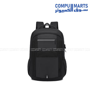 Rahala RAL2215 Laptop Backpack 15.6-inch with USB Charging Port, Water-Resistant, Black – Egypt