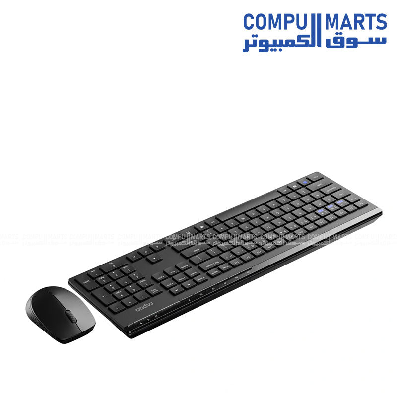 Rapoo 8100GT ergonomic optical wireless mouse with adjustable 800-2400 DPI