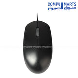 Rapoo N100 black USB wired mouse on white background – ergonomic design

