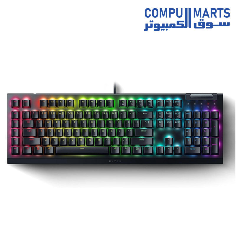 Razer BlackWidow V4 X Mechanical Gaming Keyboard Green Switches Arabic Layout Full Size - Black