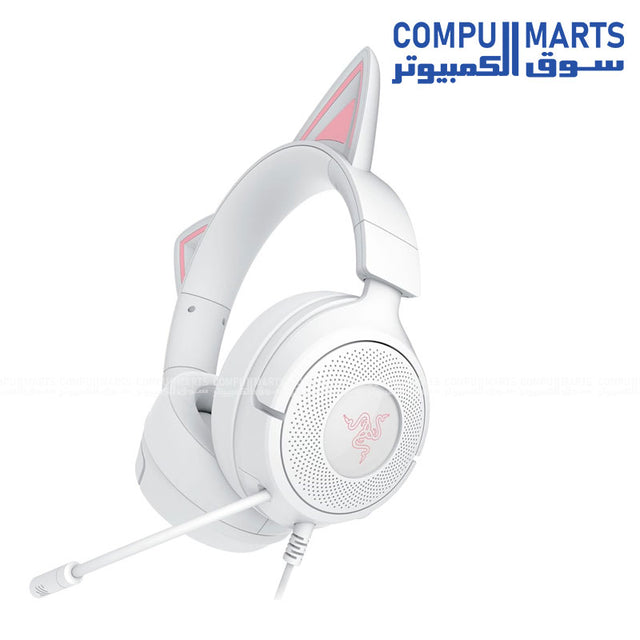 Razer Kraken Kitty V3 X wired gaming headset with 3.5 mm jack, 40 mm dynamic driver and white finish from Compumarts.