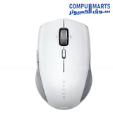 Razer Pro Click Mini wireless mouse in white with Bluetooth, HyperScroll Technology and 7 programmable buttons from Compumarts