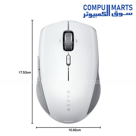Compact Razer Pro Click Mini portable wireless mouse featuring optical movement detection and silent tactile clicks
