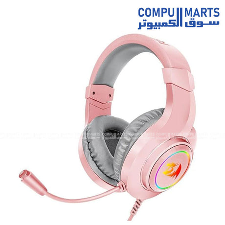 Redragon H260 Hylas pink RGB wired gaming headset with noise cancelling mic