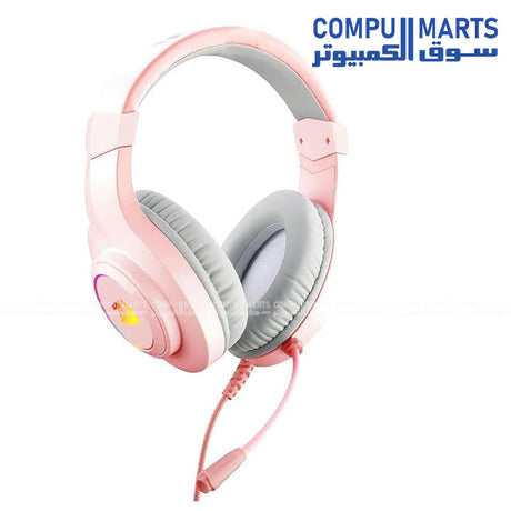 Redragon H260 Hylas pink RGB wired gaming headset with noise cancelling mic